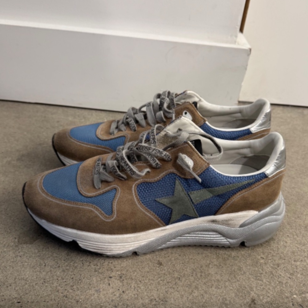 Golden Goose Runner Blue and Brown Sneakers- like New